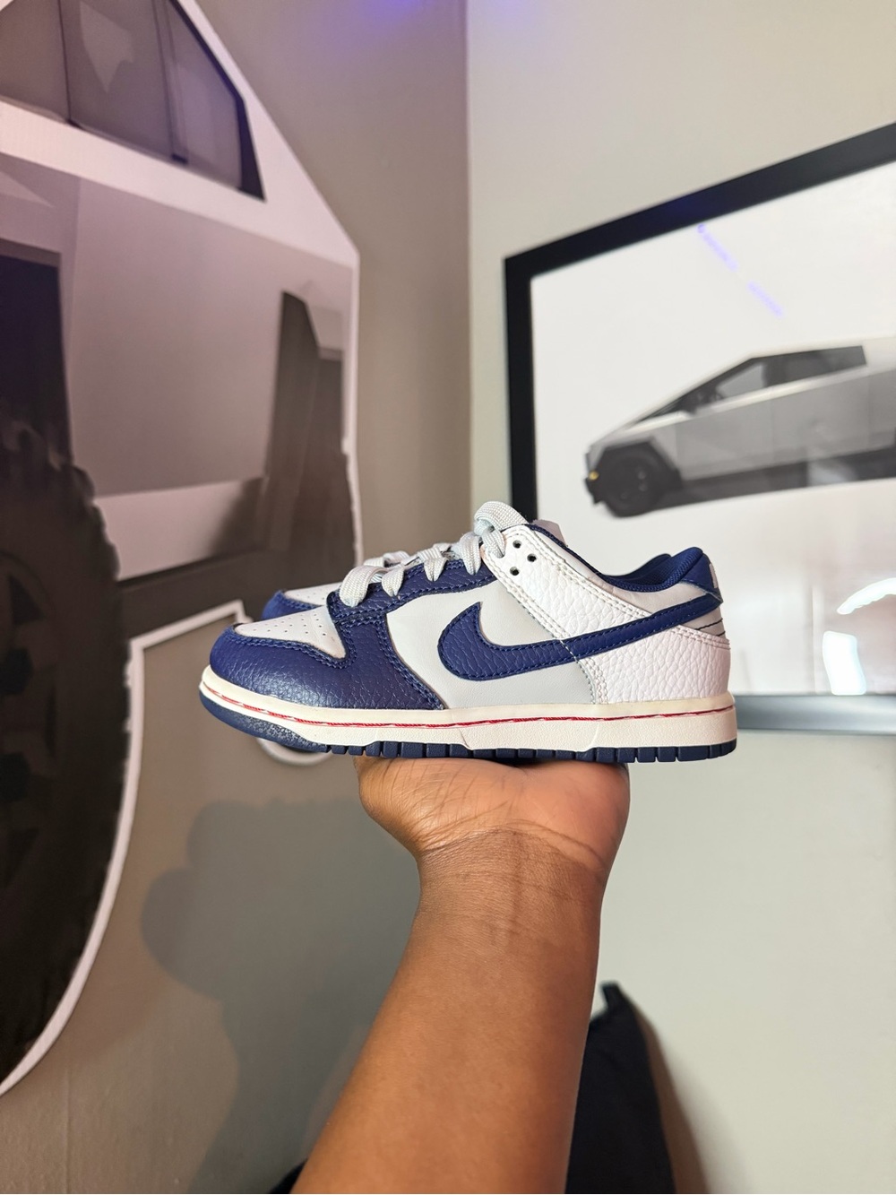 Nike Kids Dunk Low — White & Navy